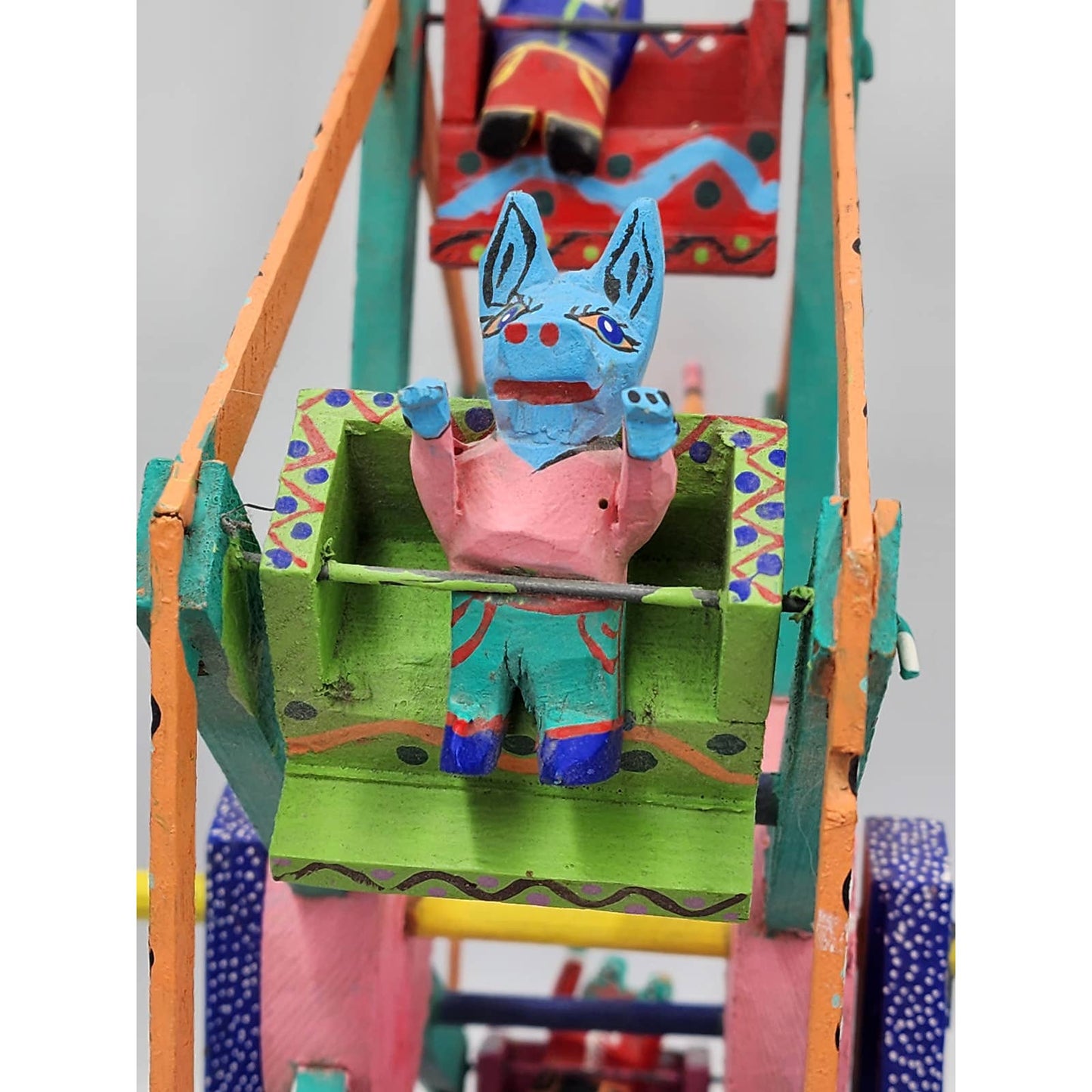Alebrijes Oaxaca Ferris Wheel Signed Agustin Vasquez Aguilar Folk Art Mexico 17"