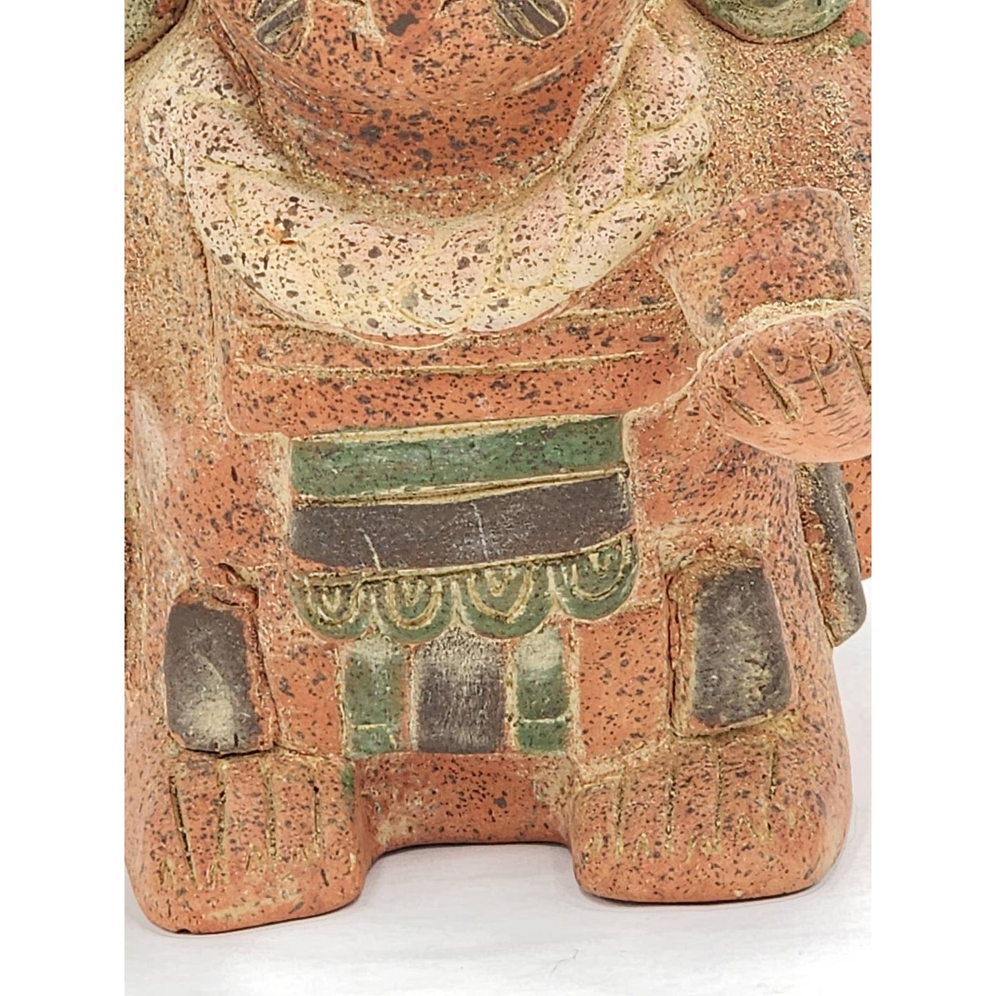 Vintage Mexican Folk Art Sculpture Aztec Style Statue Southwestern Style Art 9"