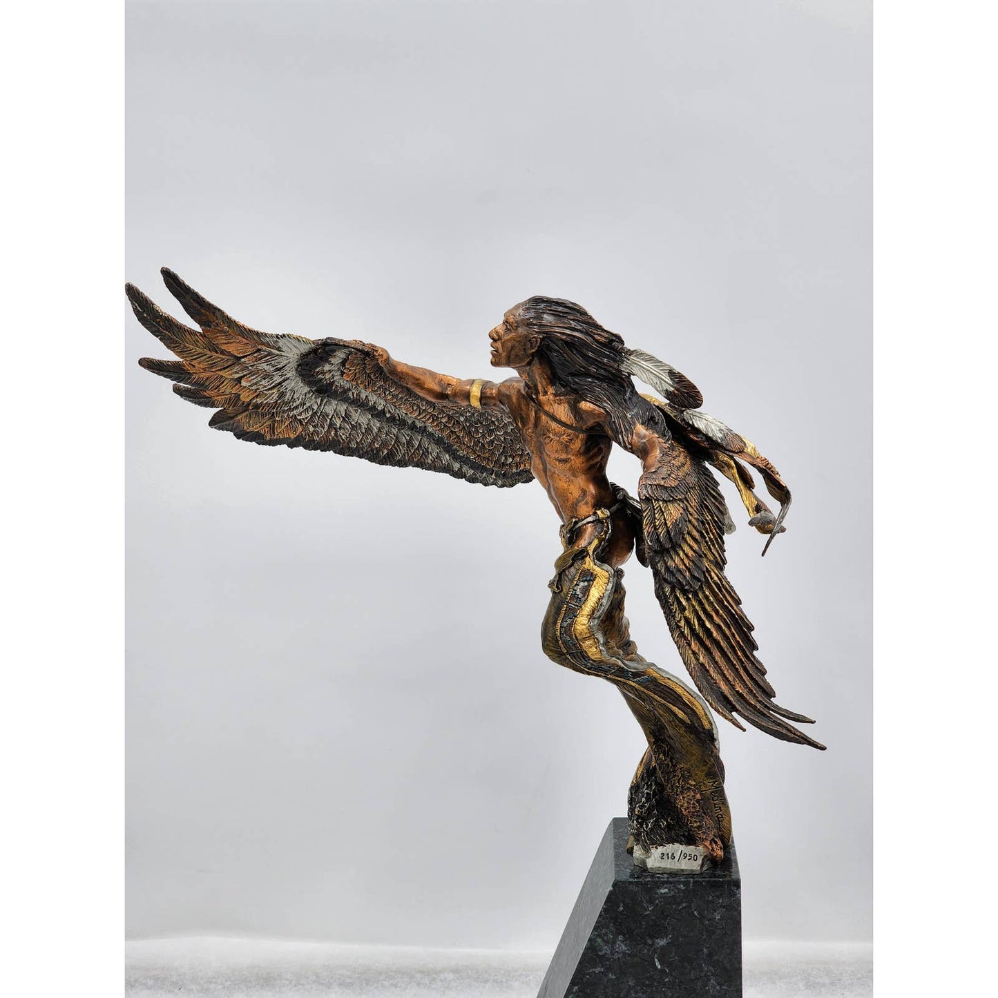 Legends Dan Medina Sculpture Vision Quest Bronze Indian Western Vintage Limited