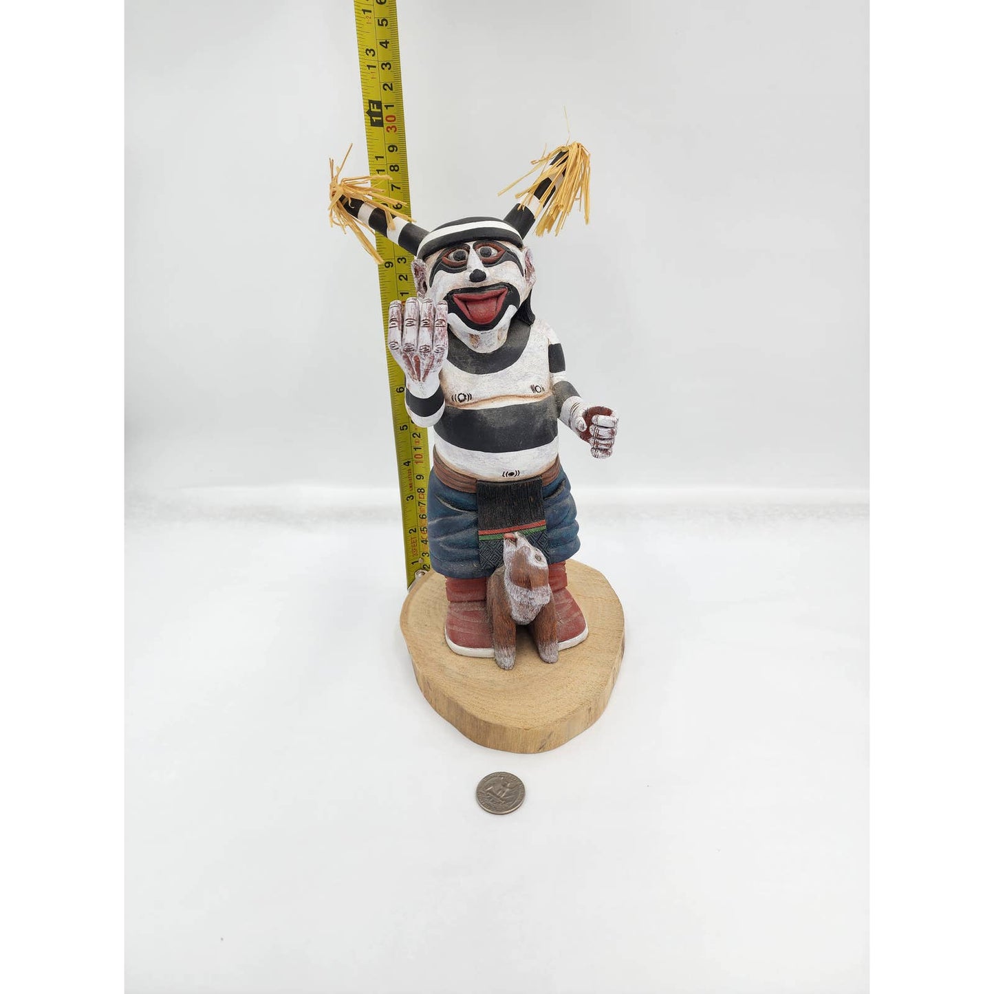 Kachina Doll Hopi Clown Neil David Vintage Native American Kewa Koyala Signed 11"