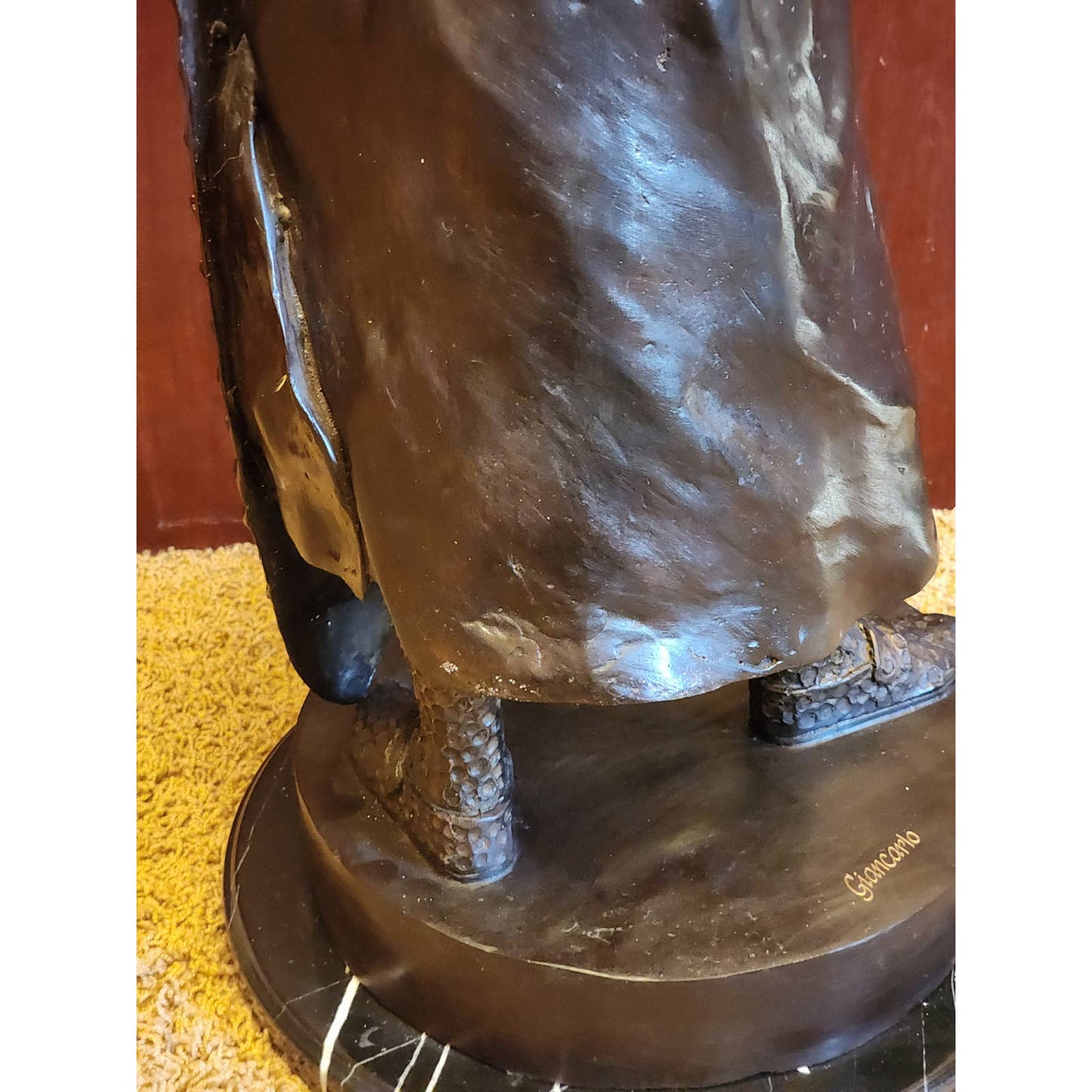 Knights Templar Crusader Bronze Sculpture Signed Giancarlo Le Preur Medieval 34"