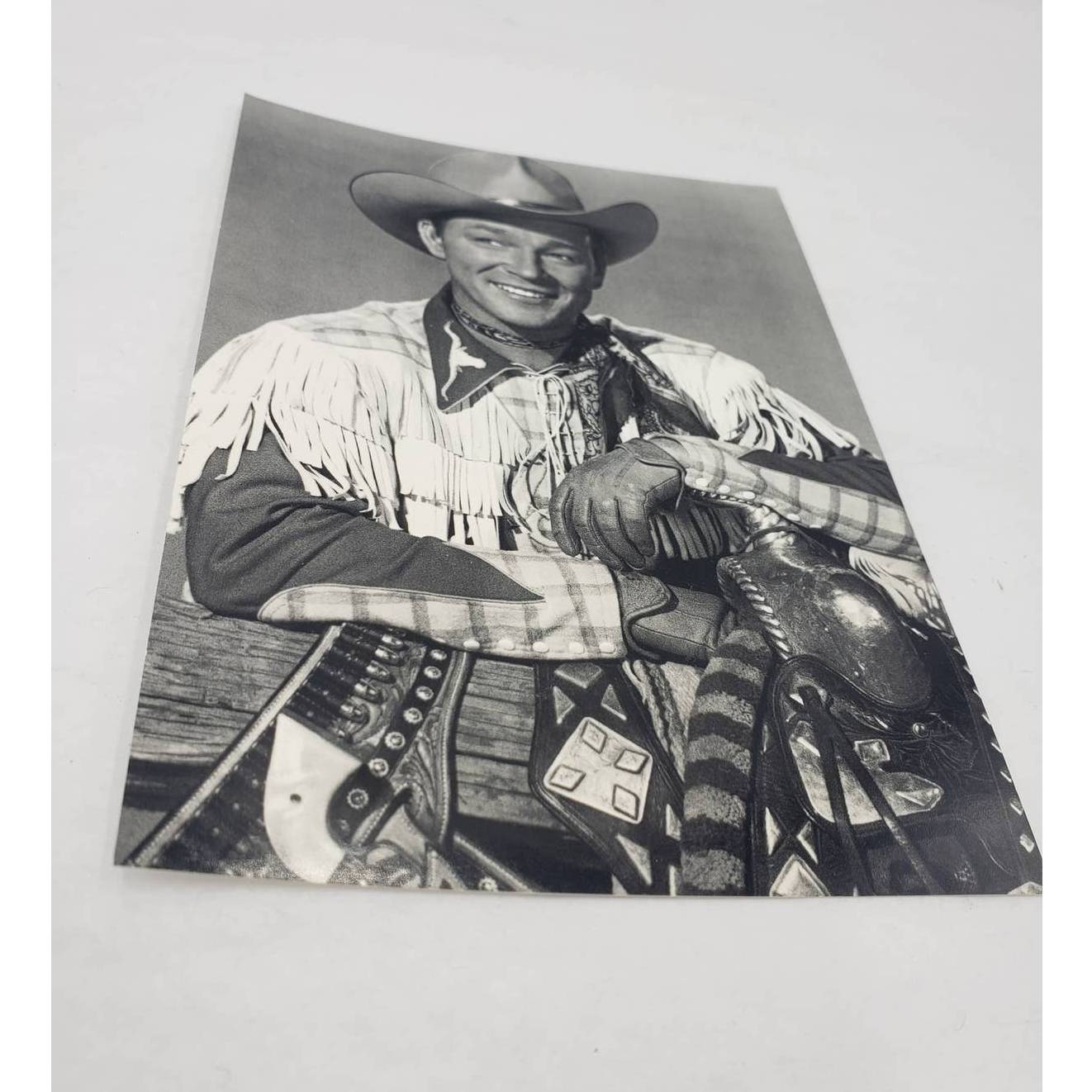 VTG Roy Rogers Dale Evans Museum Happy Trails Theater B&W Postcard Cowboy RPPC