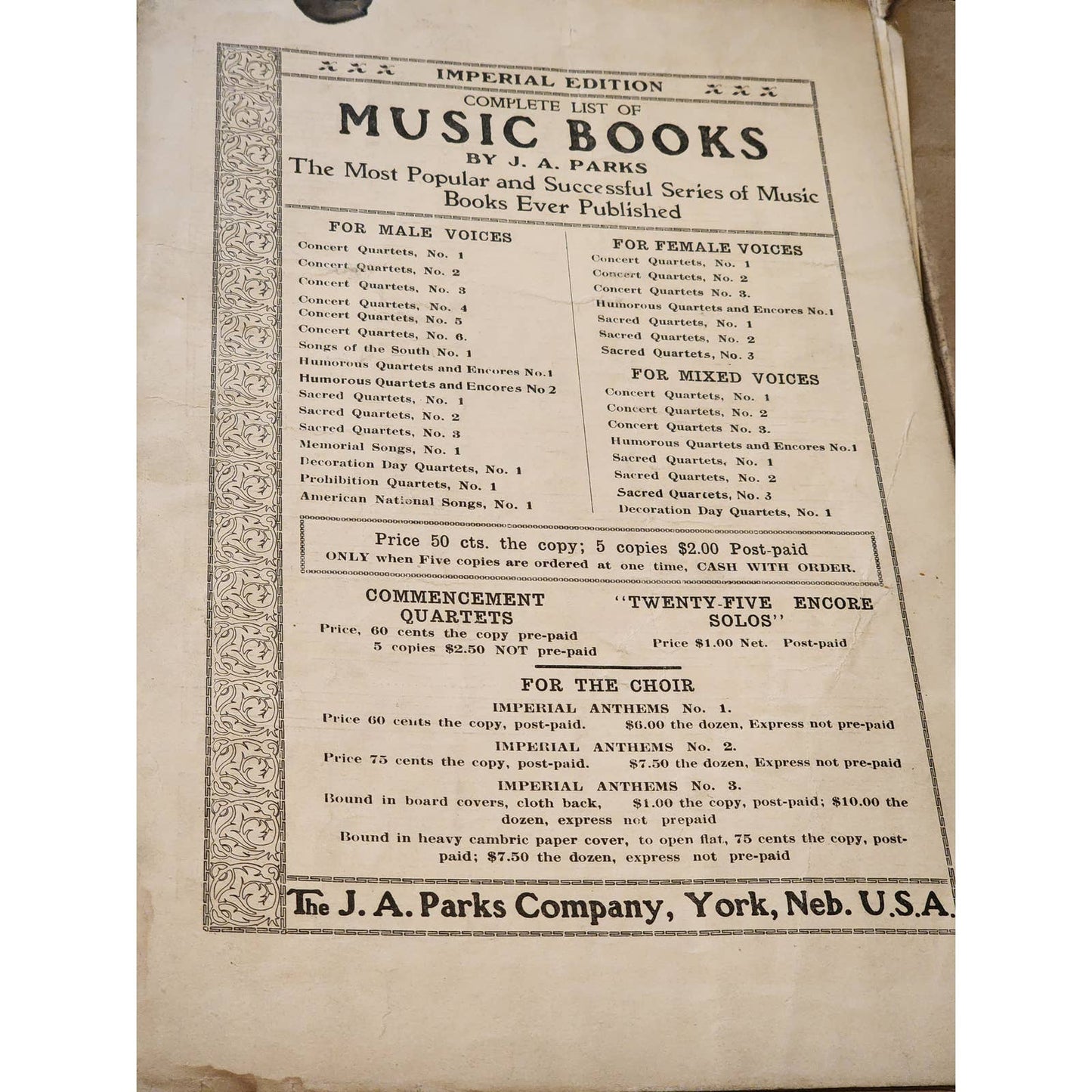 Fales Folio 1887 Binder Sheet Music And Imperial Orchestra Folio Antique Lot