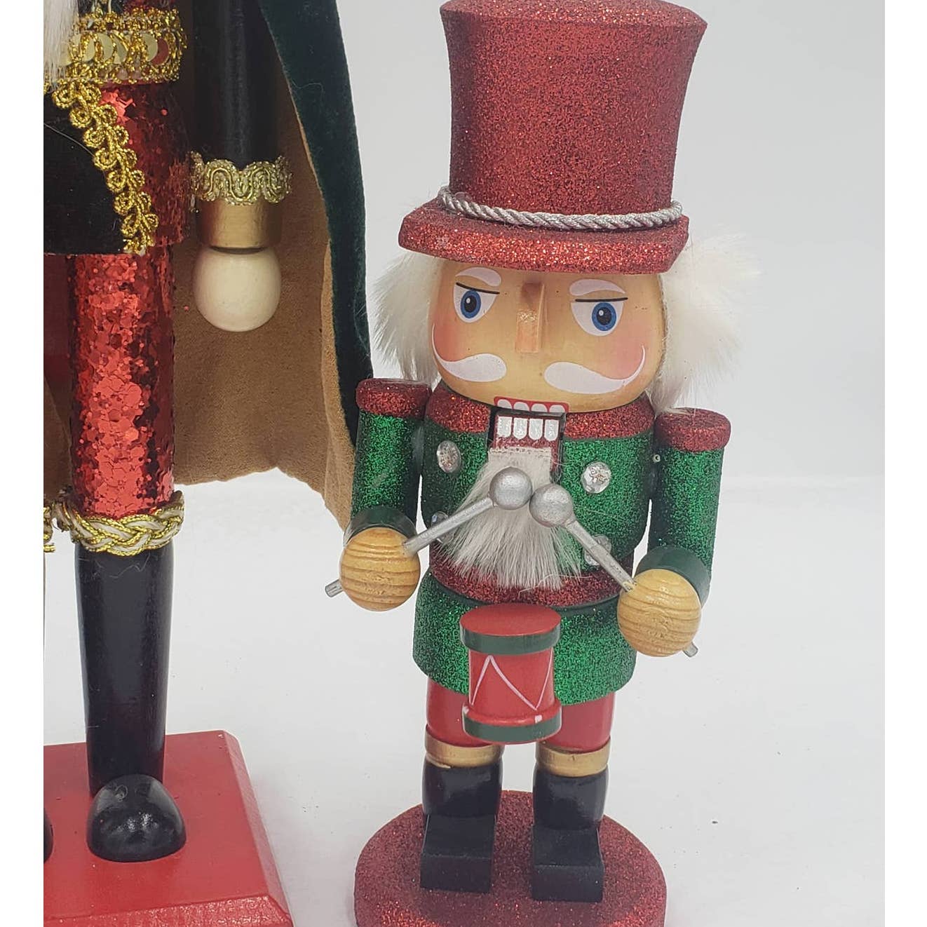 Nutcracker Set of 3 King With Cape, Drummer, Jeweled and Bedazzled Nutcrackers