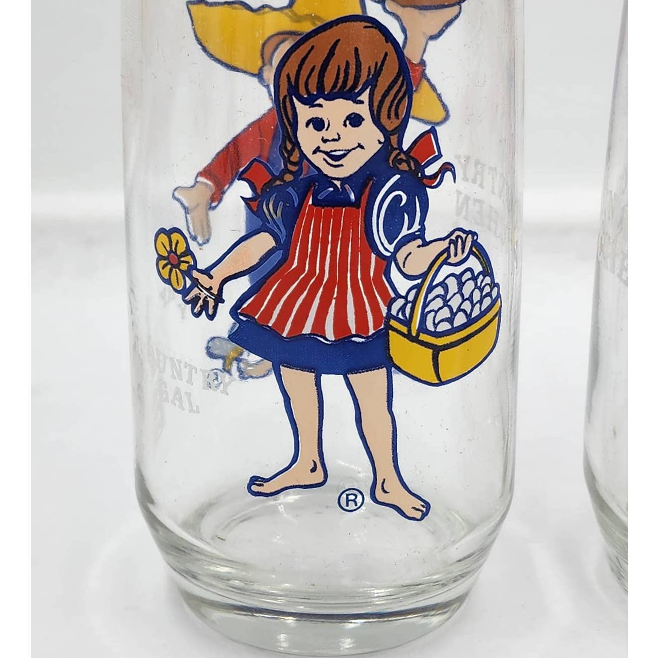 Pepsi Country Kitchen Country Gal Country Boy Advertising Drinking Glasses Set 4