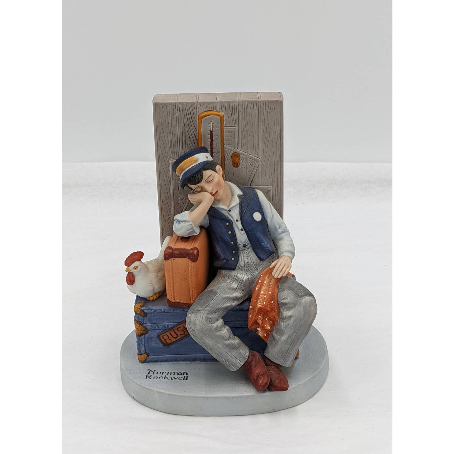 Norman Rockwell Figurine Danbury Mint Asleep on the Job Porcelain Vintage 1980