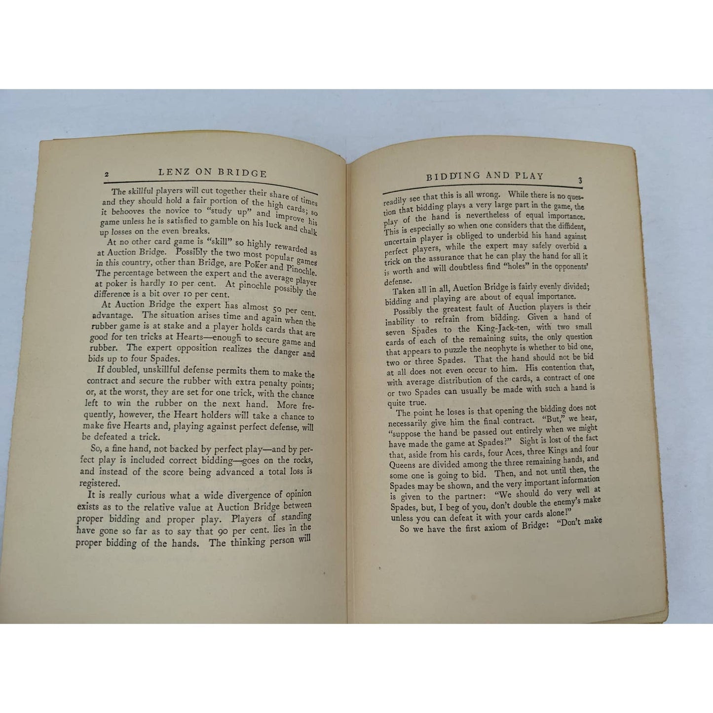Lenz On Bridge By Sidney Lenz A Star Book Classic Bridge Manual Antiquarian 1926