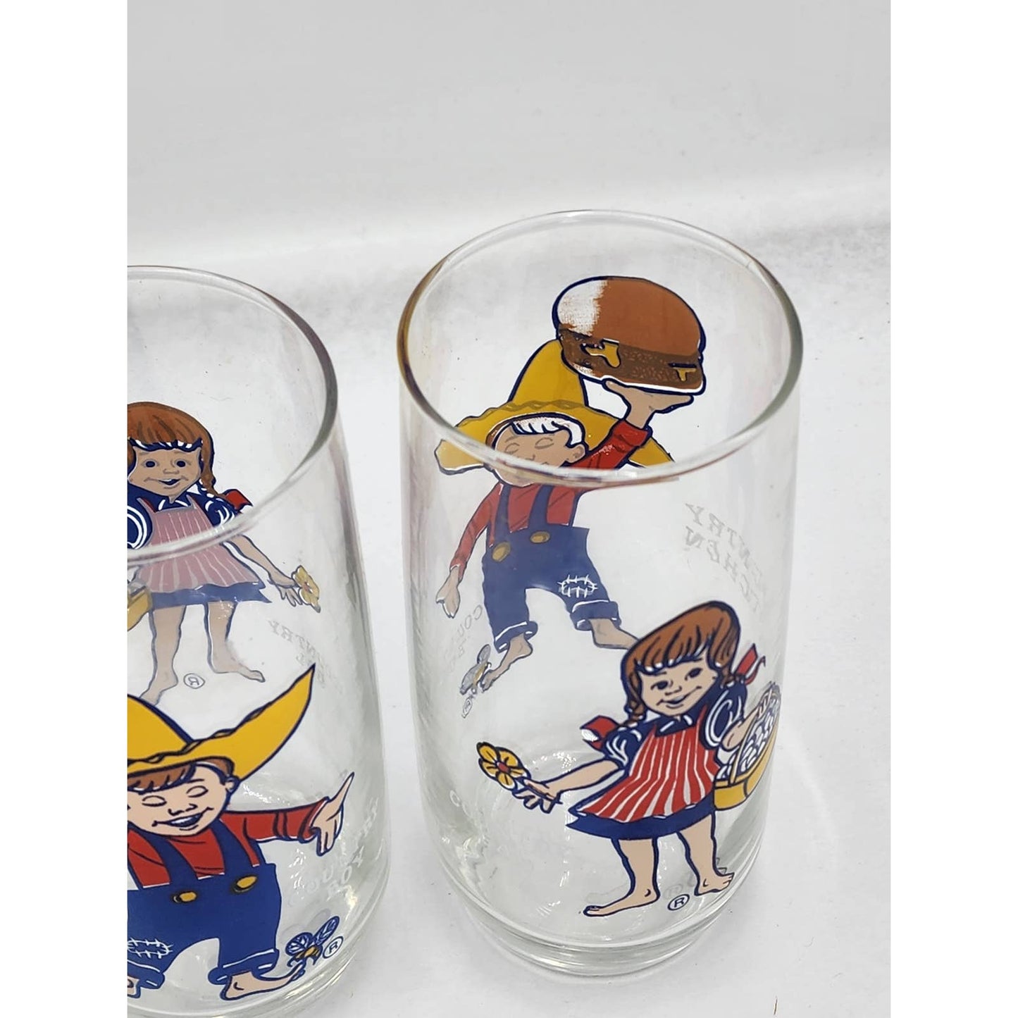 Vintage Pepsi Country Kitchen Set 4 Country Gal Country Boy Drinking Glasses
