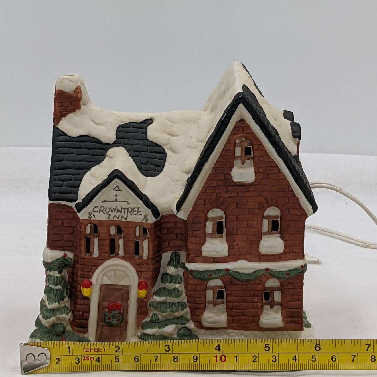 Christmas Village Vintage Crowntree Inn and Barn Holiday Collectible Lighted
