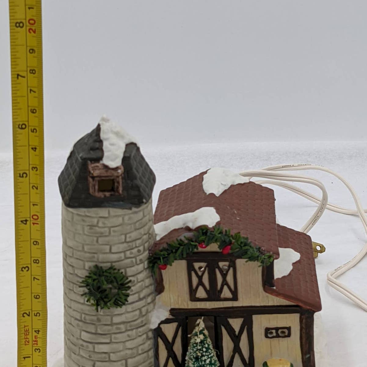 Christmas Village Vintage Crowntree Inn and Barn Holiday Collectible Lighted