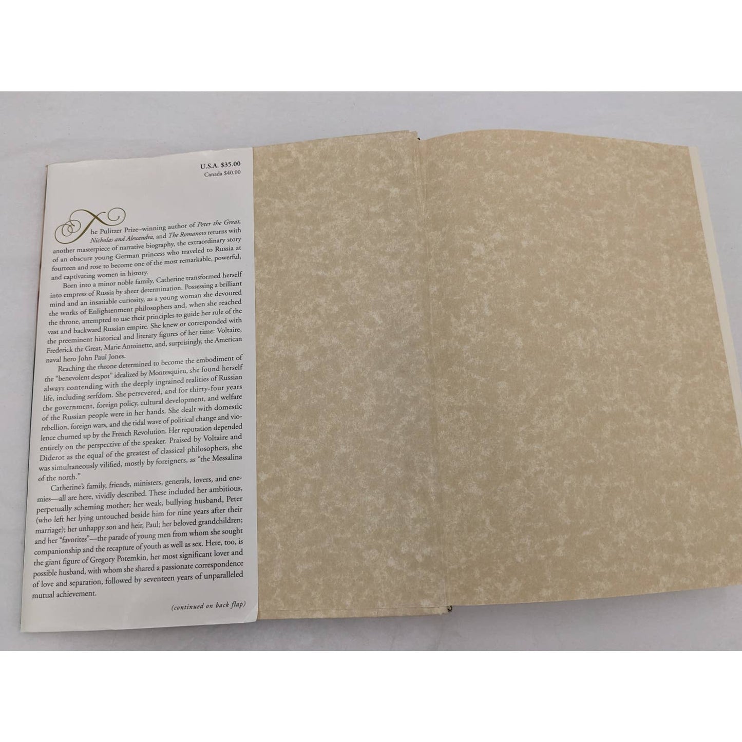 Catherine The Great Portrait Of A Woman By Robert K. Massie Biography Bestseller
