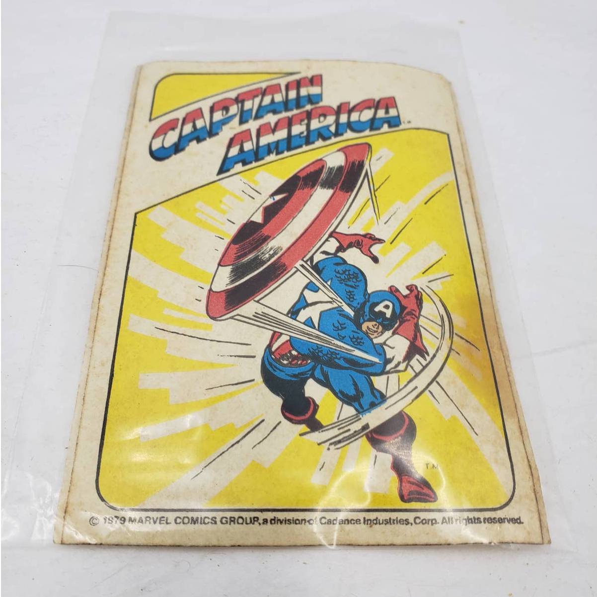 Vintage Captain America 1979 Marvel Sticker Throwing Shield Superheroes 3x4