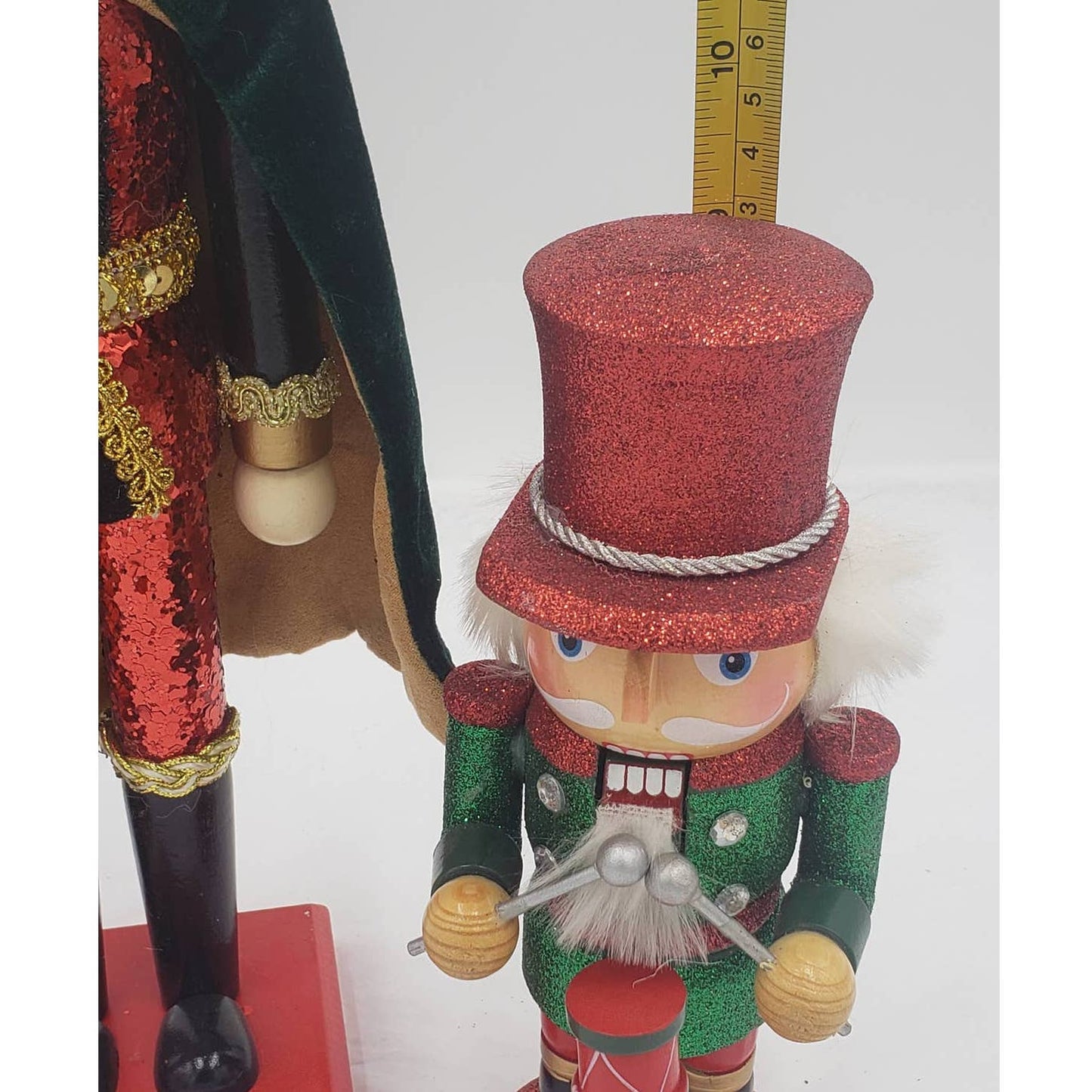 Nutcracker Set of 3 King With Cape, Drummer, Jeweled and Bedazzled Nutcrackers