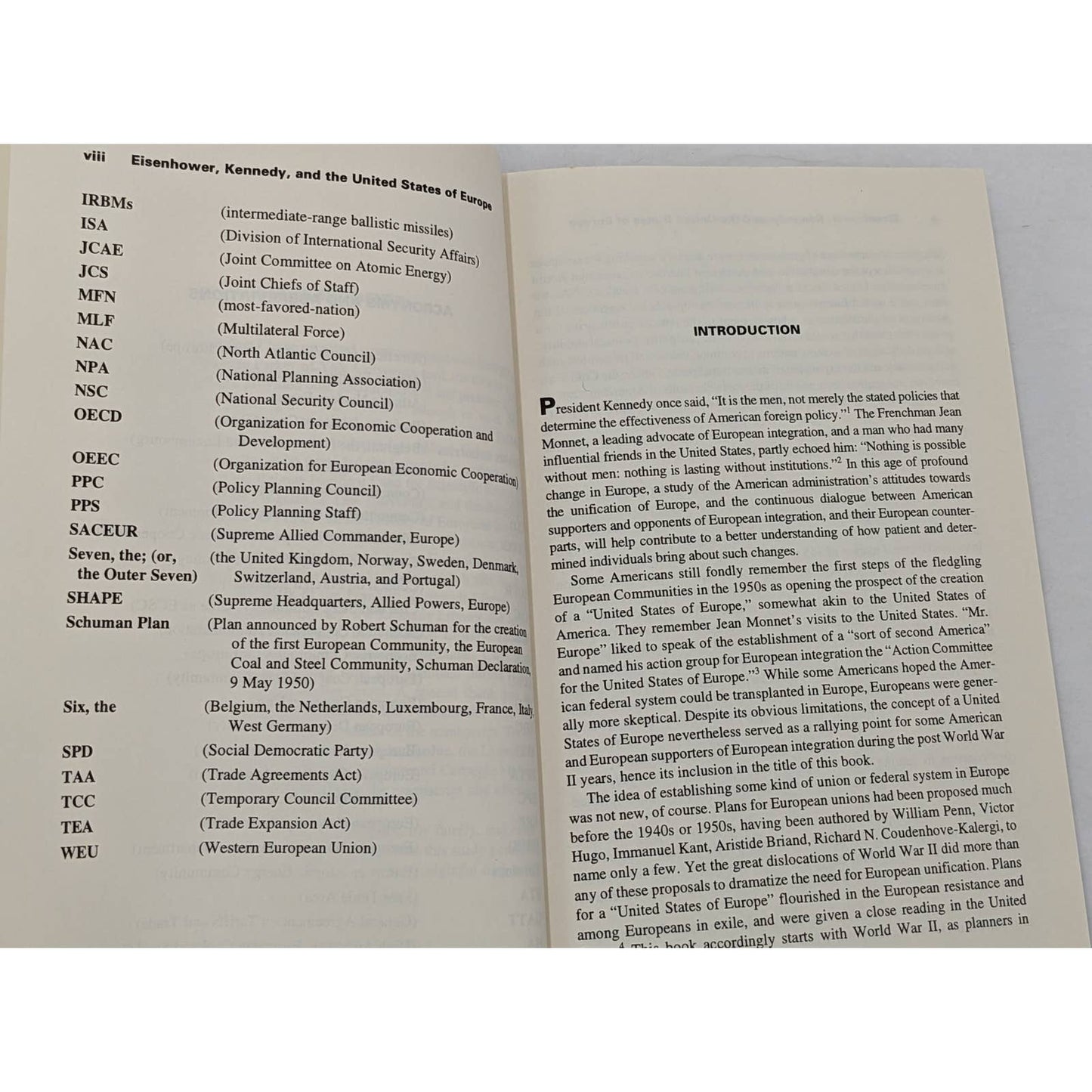 Eisenhower, Kennedy And The United States Of Europe By Pascaline Winand 1993