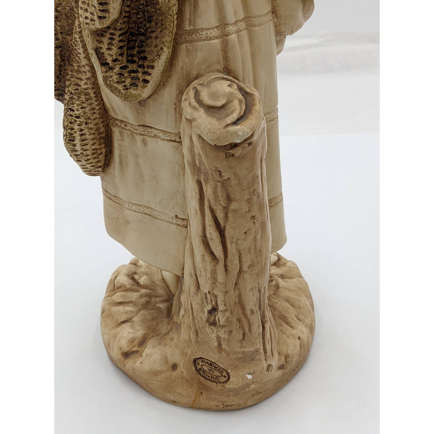 Vintage Marwal Ind Inc Chalkware Fisherman Couple Sculpture 18" Tall
