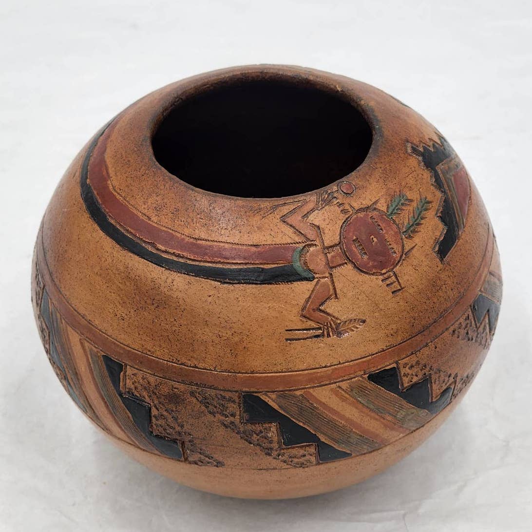 Ken Williams Native American Navajo Pottery Ye'i Holy Person Rainbow Guardian