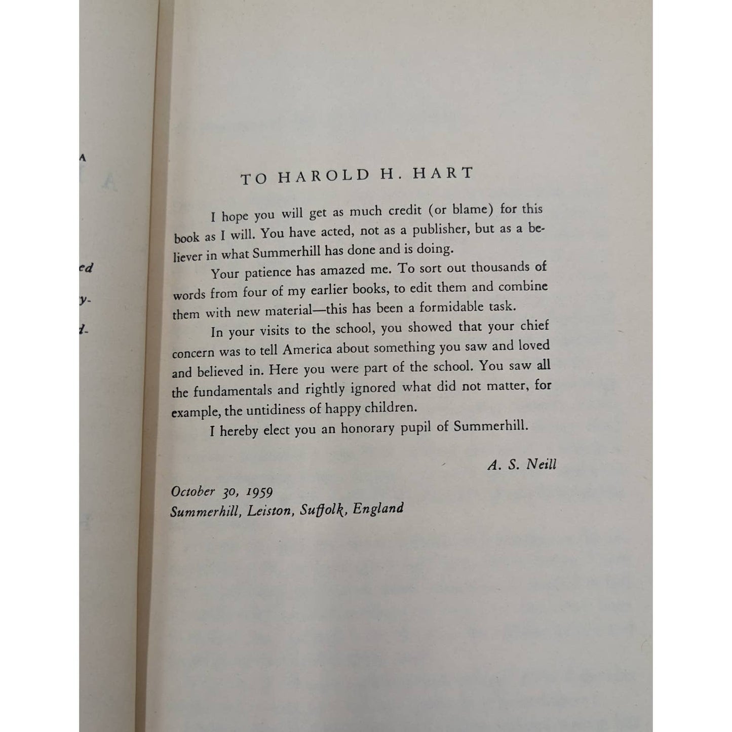 SummerHill A Radical Approach To Child Rearing 1960 Paperback By A.S. Neill
