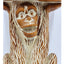 Monkey Vintage Side Table Book End Table Carved Wood Large Planter Spain 20"