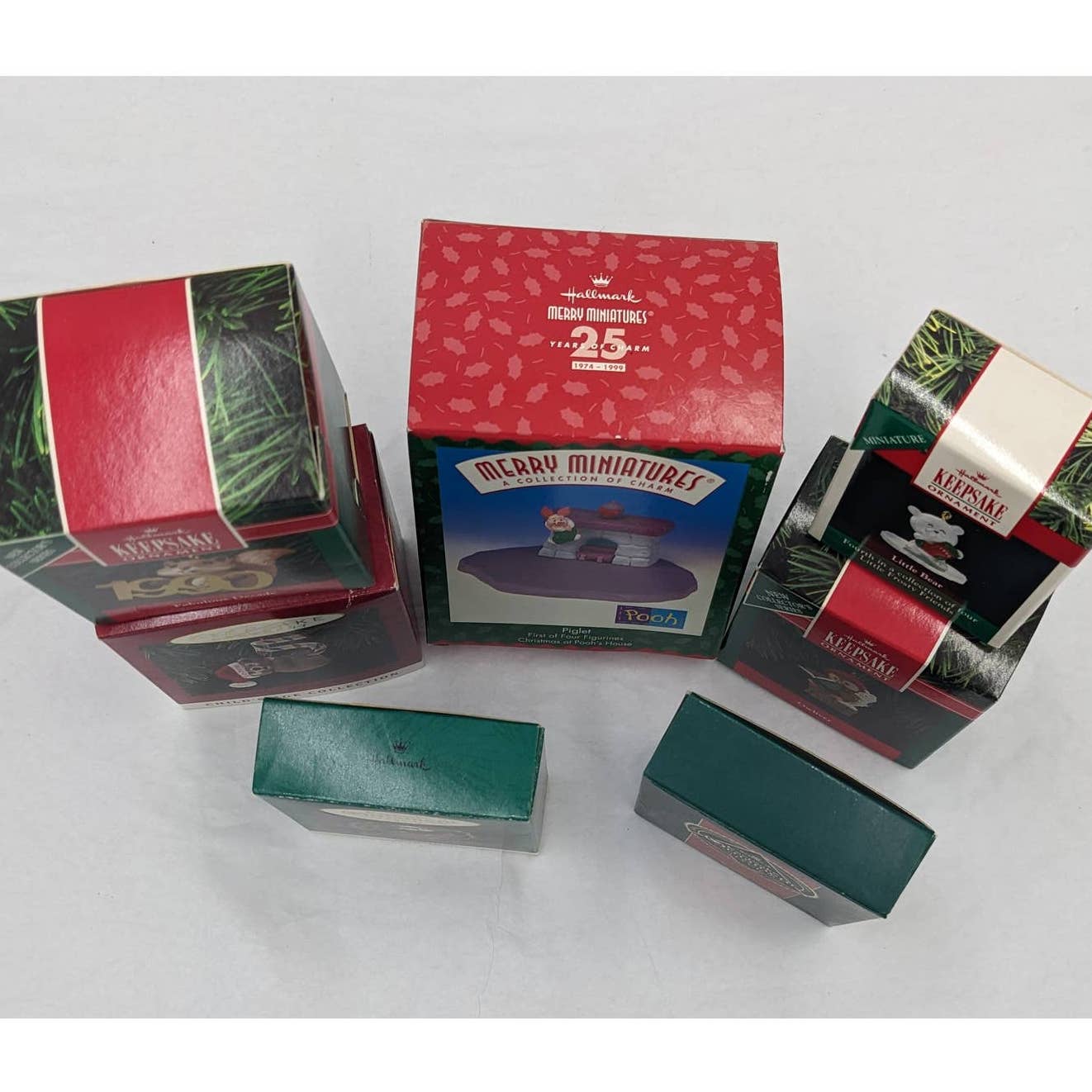 Hallmark Ornaments Keepsake Vintage Age Collection Chipmunk Pooh Piglet W/Boxes