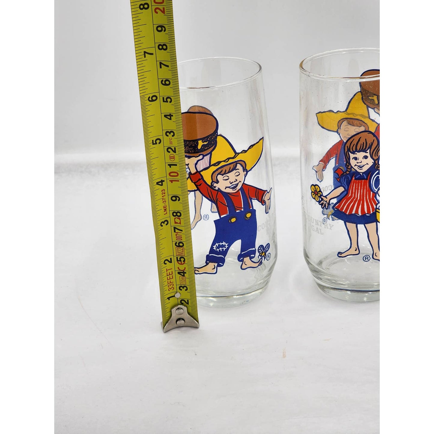 Vintage Pepsi Country Kitchen Set 4 Country Gal Country Boy Drinking Glasses