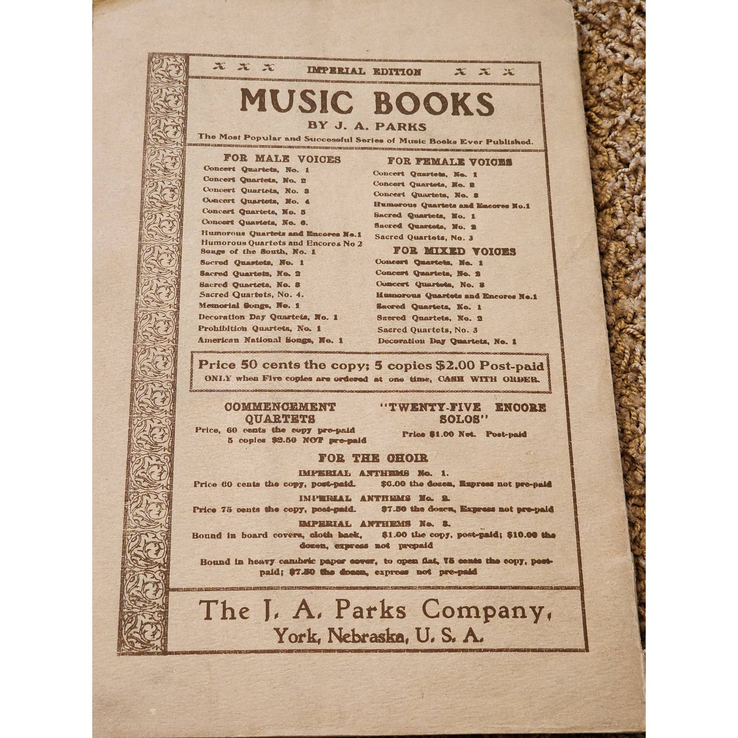 Fales Folio 1887 Binder Sheet Music And Imperial Orchestra Folio Antique Lot