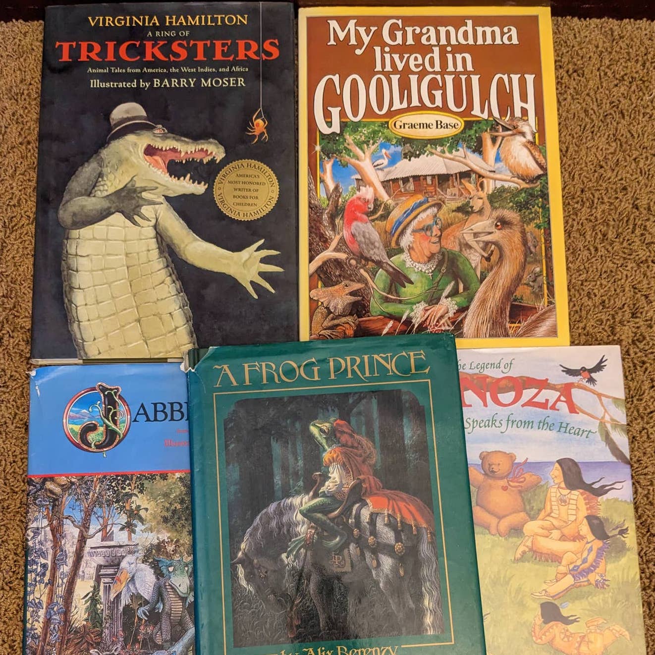Childrens Book Lot Frog Prince, Trickers Animal Tales, Abberwocky, Spinoza Bear
