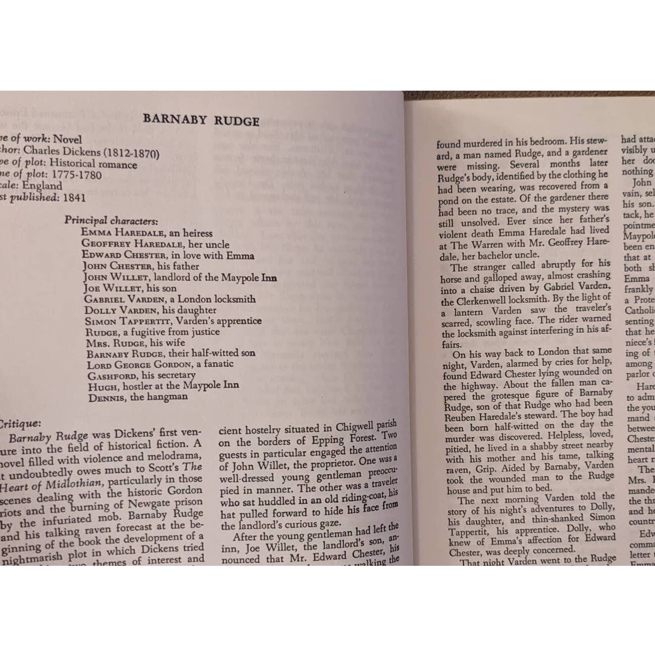 Masterplots Digests Of World Literature Volume I-II Synopsis Of Great Literature