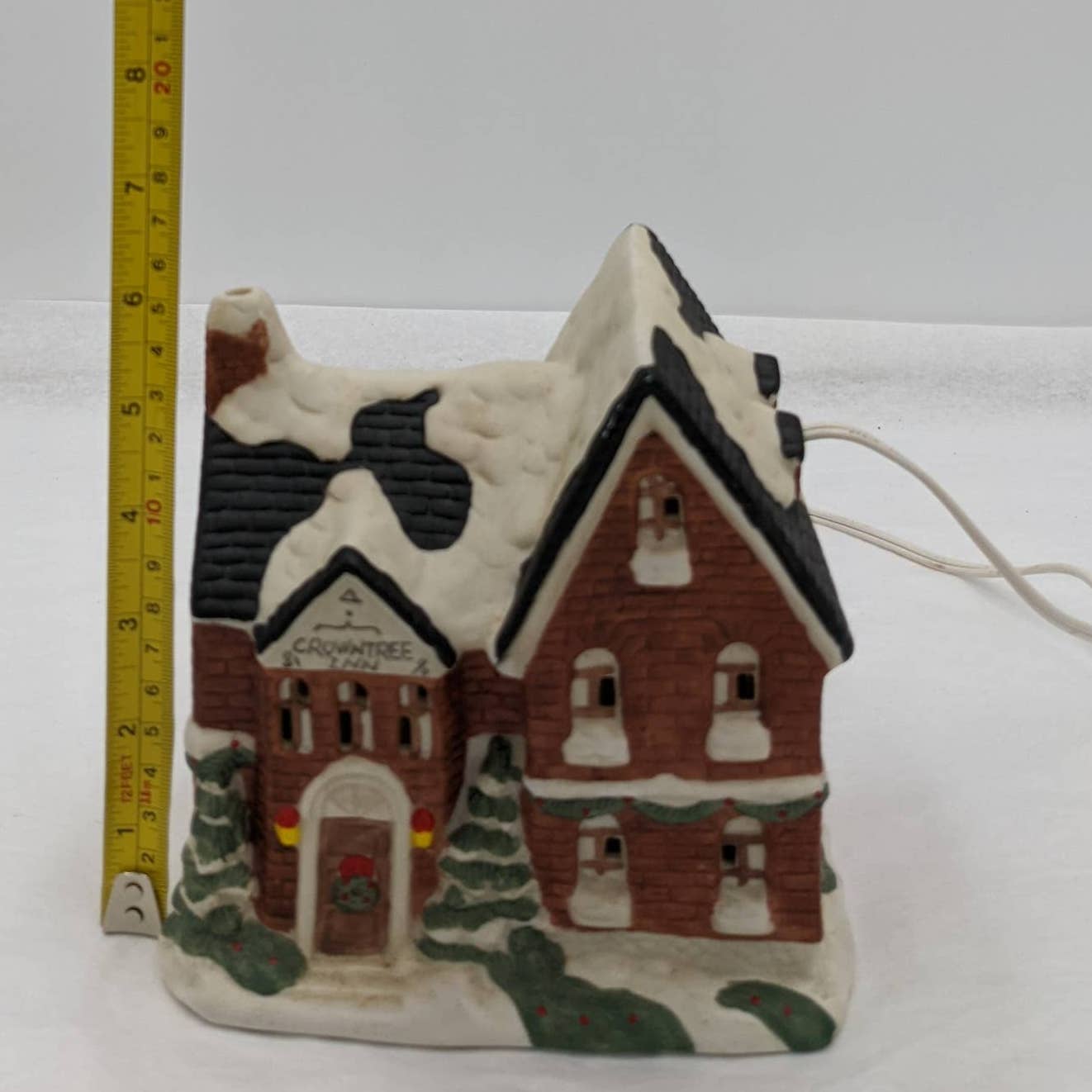 Christmas Village Vintage Crowntree Inn and Barn Holiday Collectible Lighted