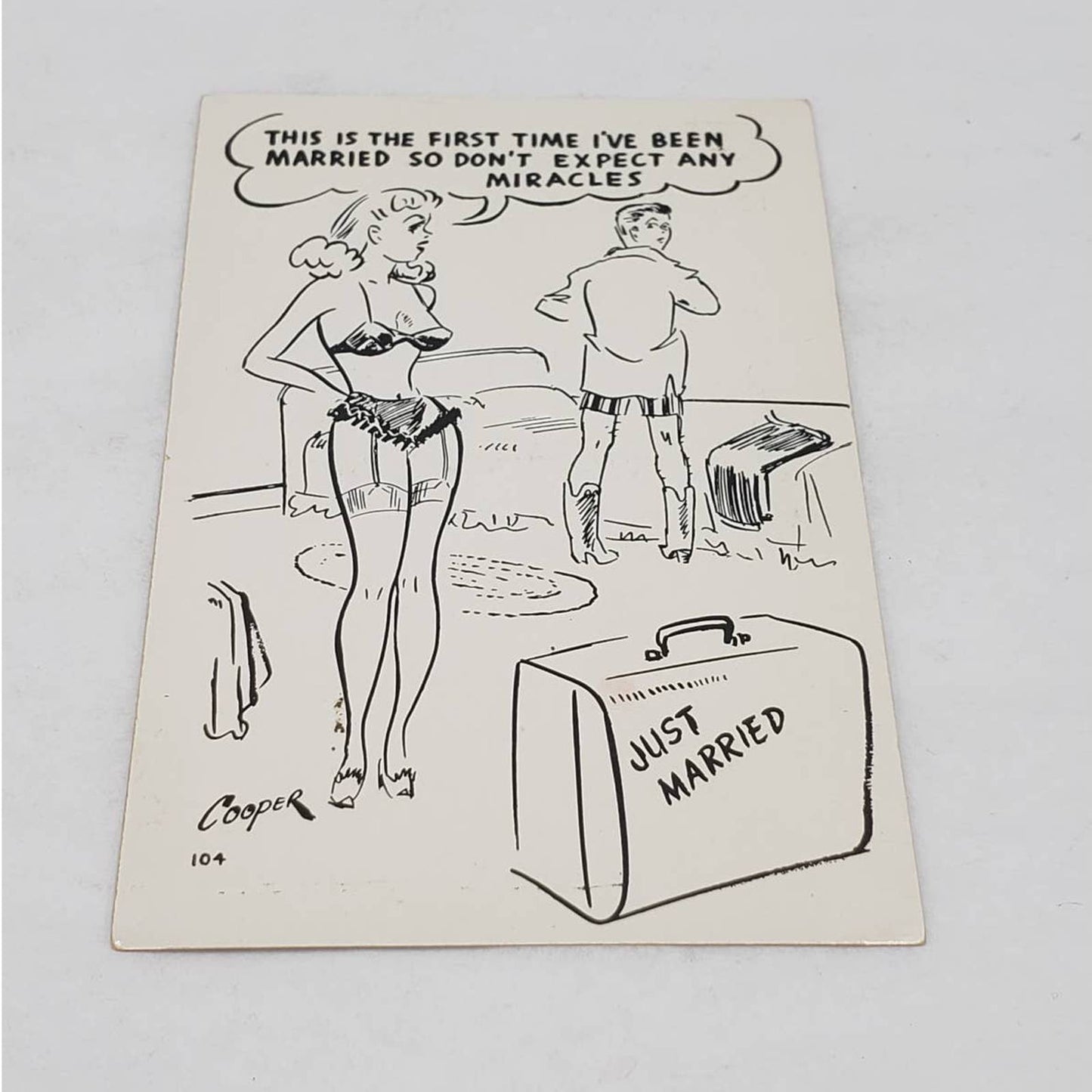 Vintage Postcards Lot of 4 Laff Card Cooper Photo Humor Western Marriage