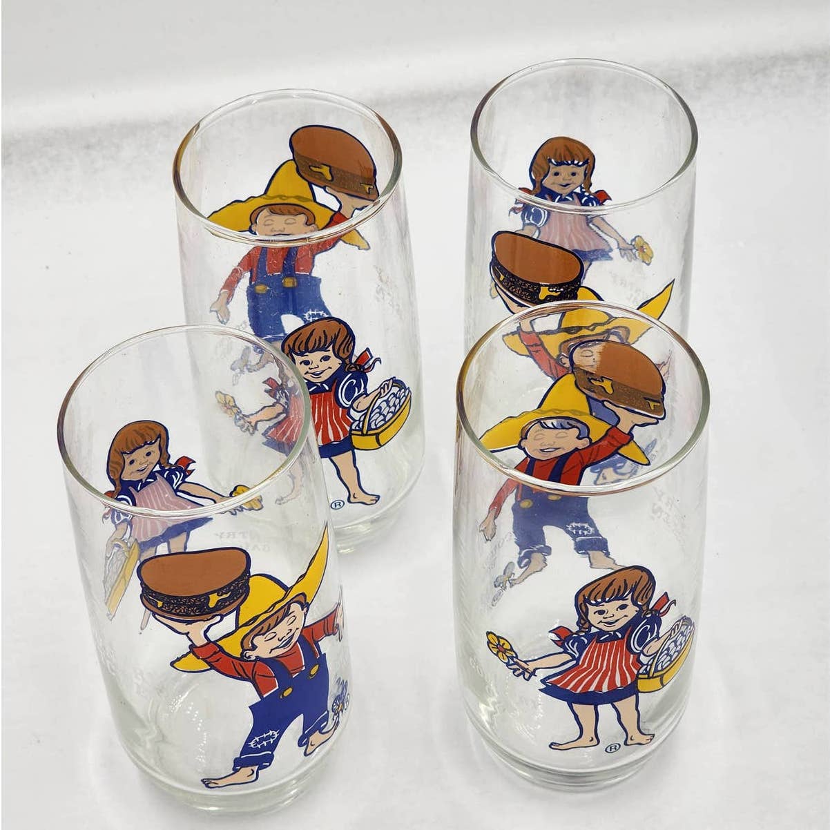 Vintage Pepsi Country Kitchen Set 4 Country Gal Country Boy Drinking Glasses