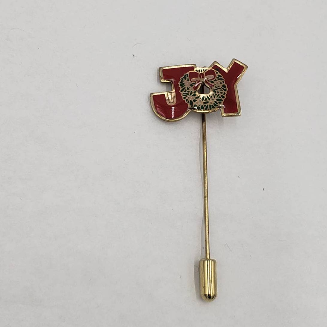 Merry Christmas Brooch Lot of 4 Joy Stickpin, Angel, Snowflake, Three Wise Man