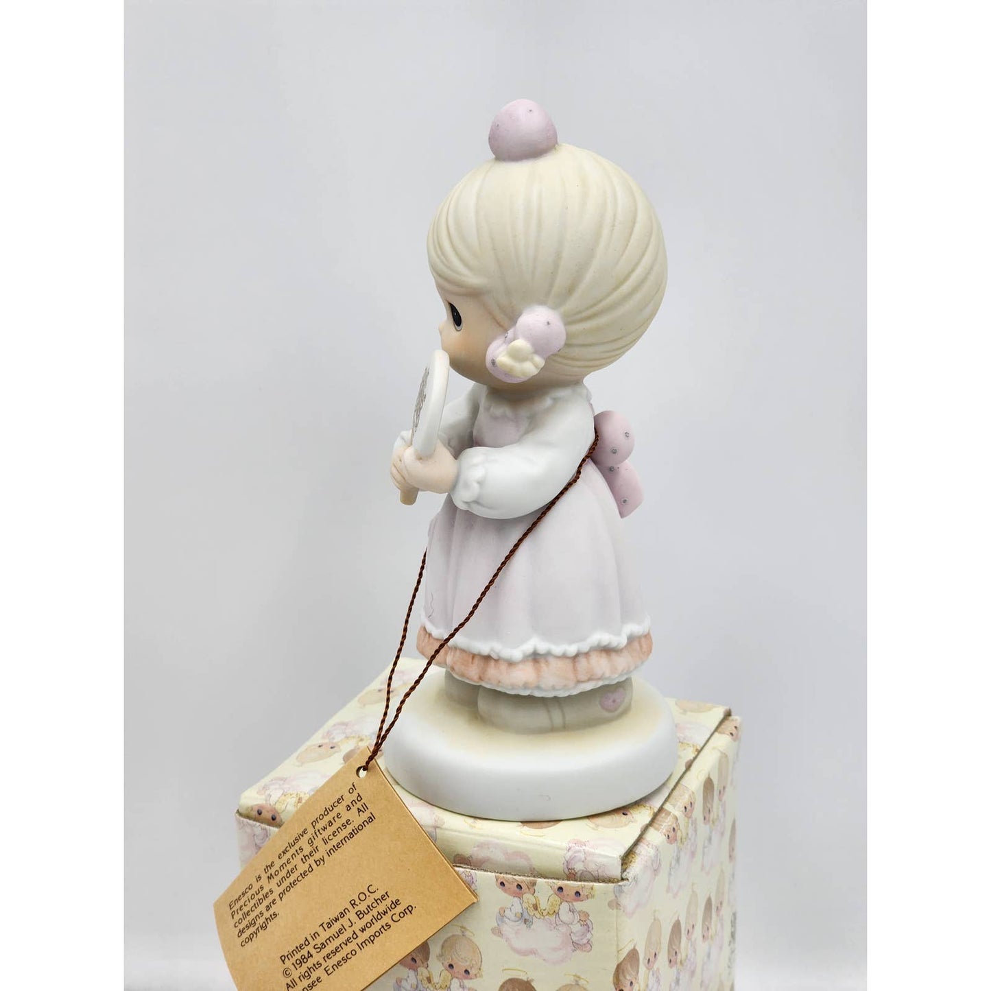 Precious Moments Figurine I'm A Precious Moments Fan 1990 Limited Box Tags