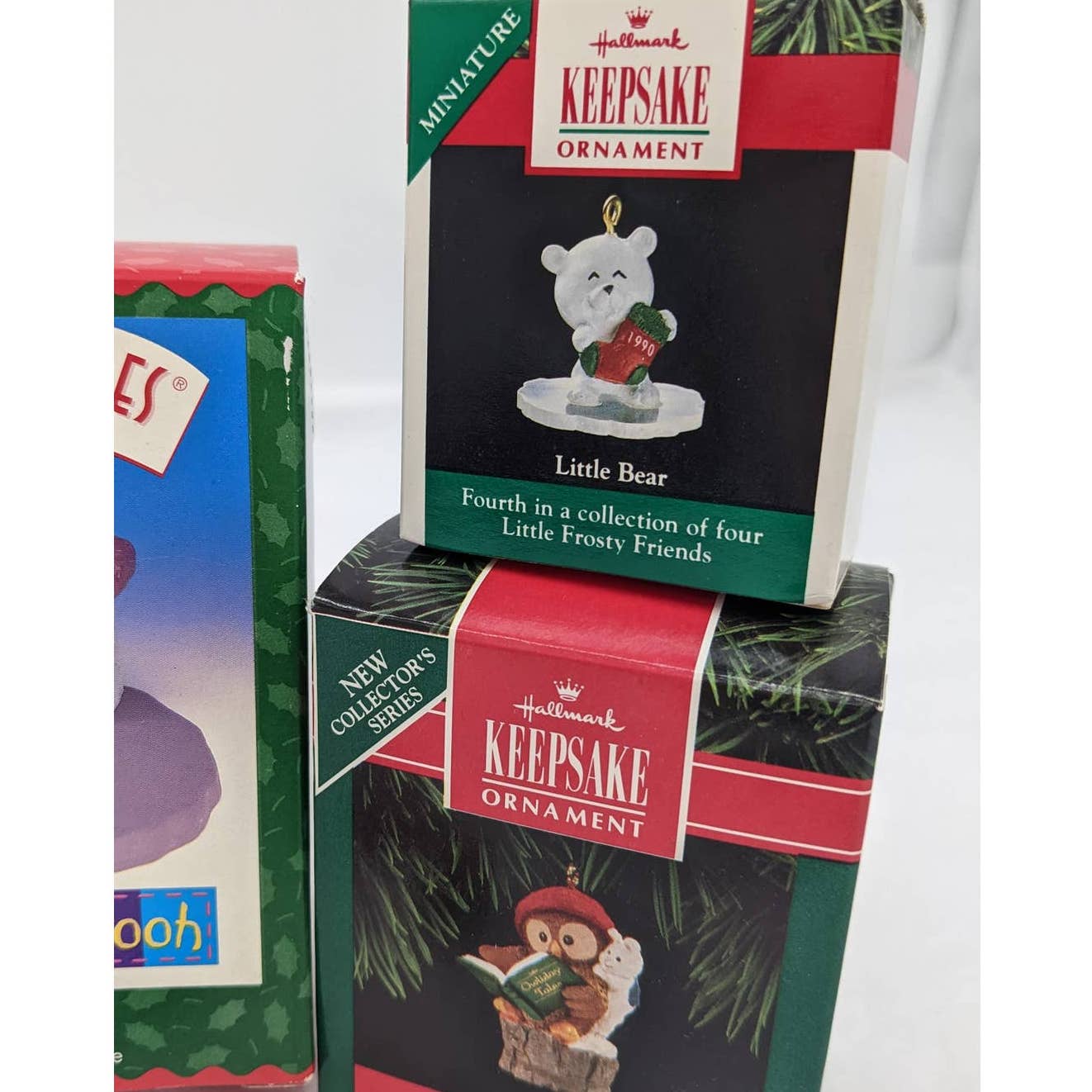 Hallmark Ornaments Keepsake Vintage Age Collection Chipmunk Pooh Piglet W/Boxes