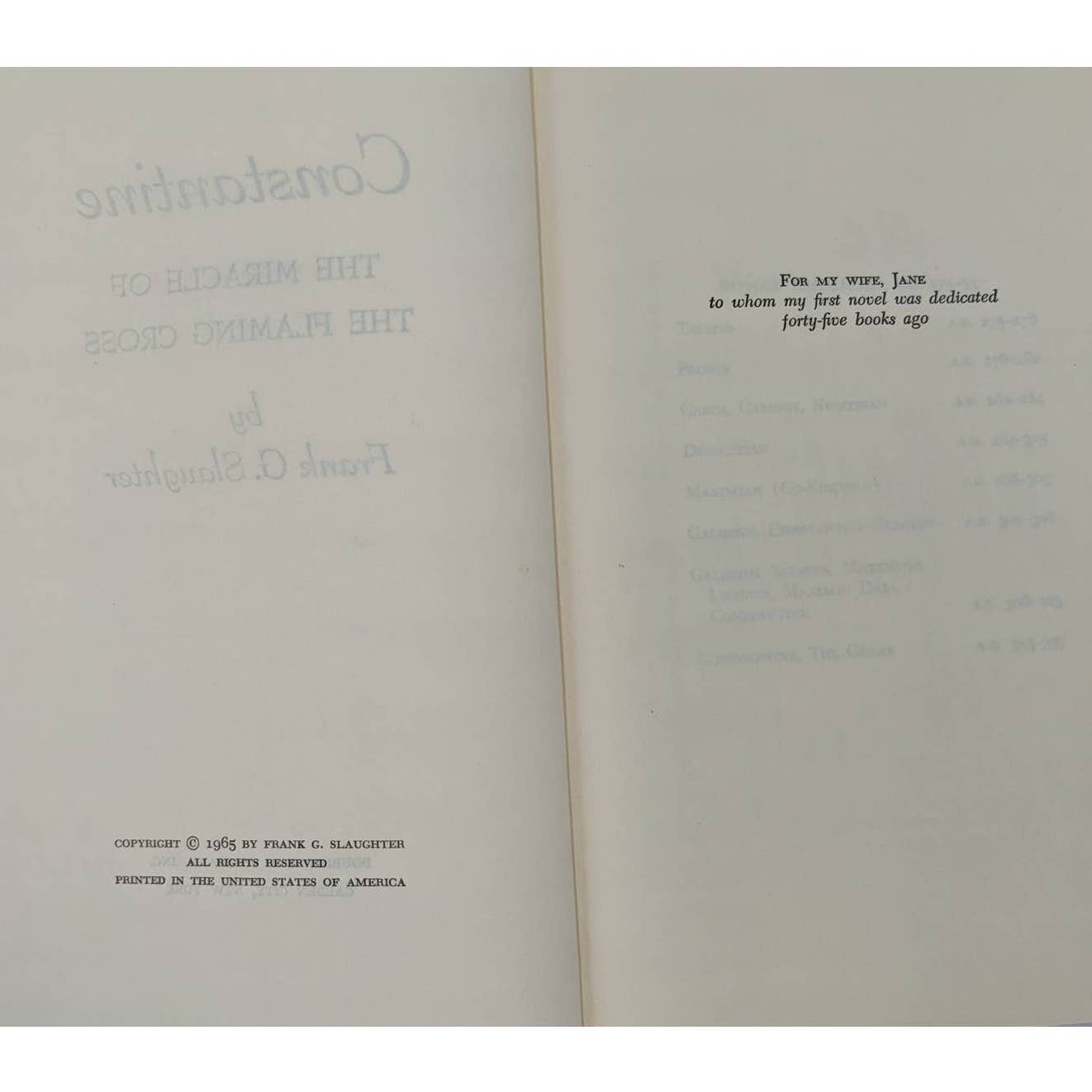 Constantine Miracle Of The Flaming Cross By Frank Slaughter Roman Emperor 1965