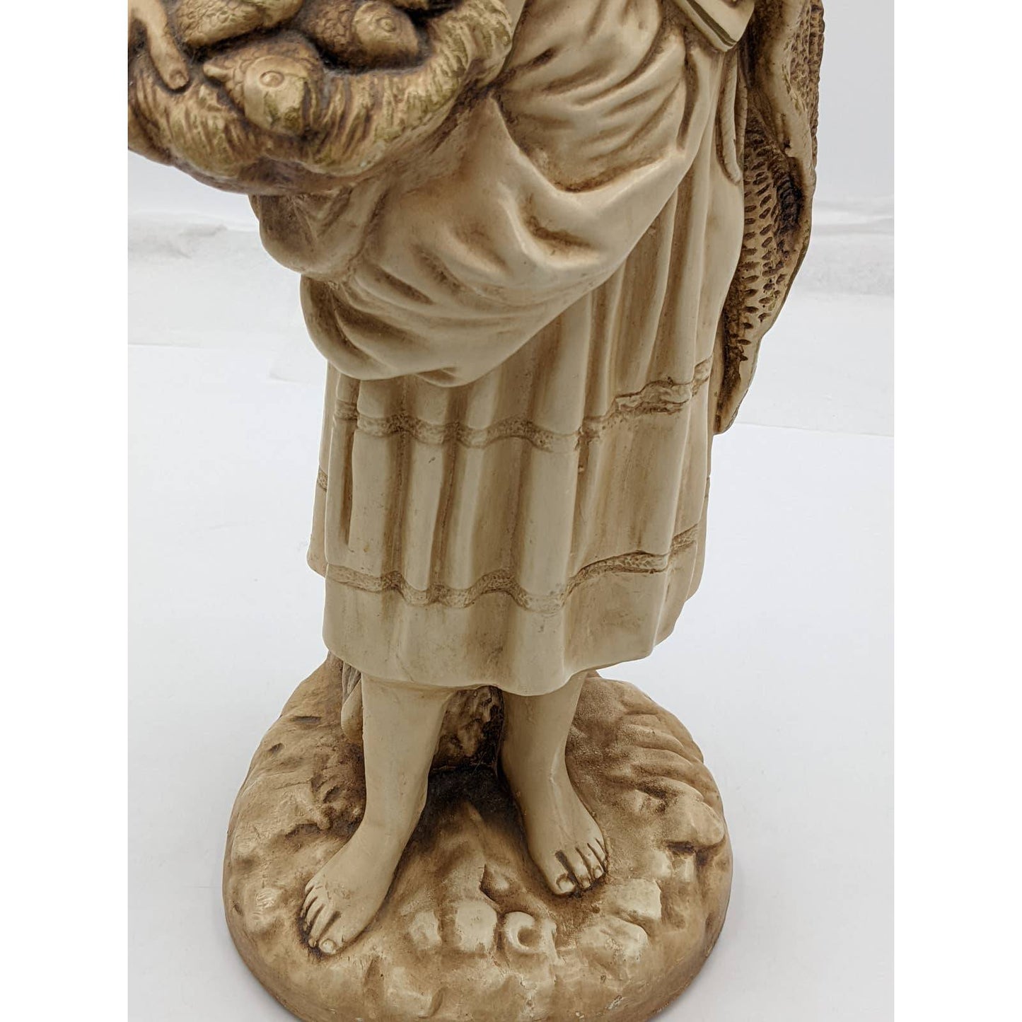 Vintage Marwal Ind Inc Chalkware Fisherman Couple Sculpture 18" Tall