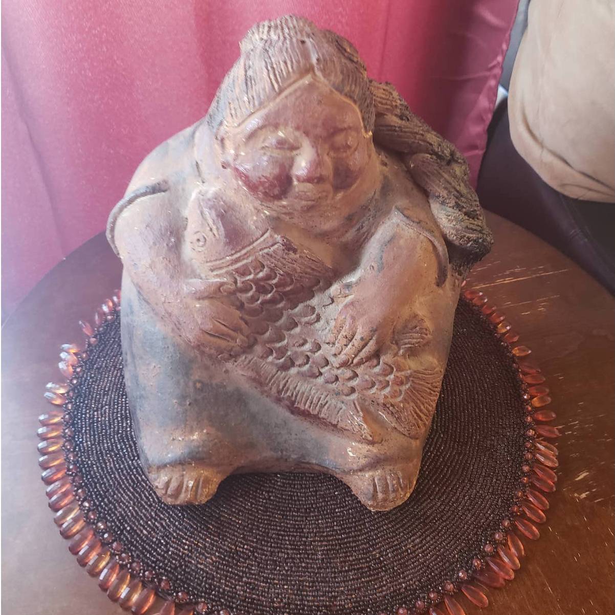 Primitive Aztec Style Rare Statue Mexican Folk Art Abuela Central America 11"