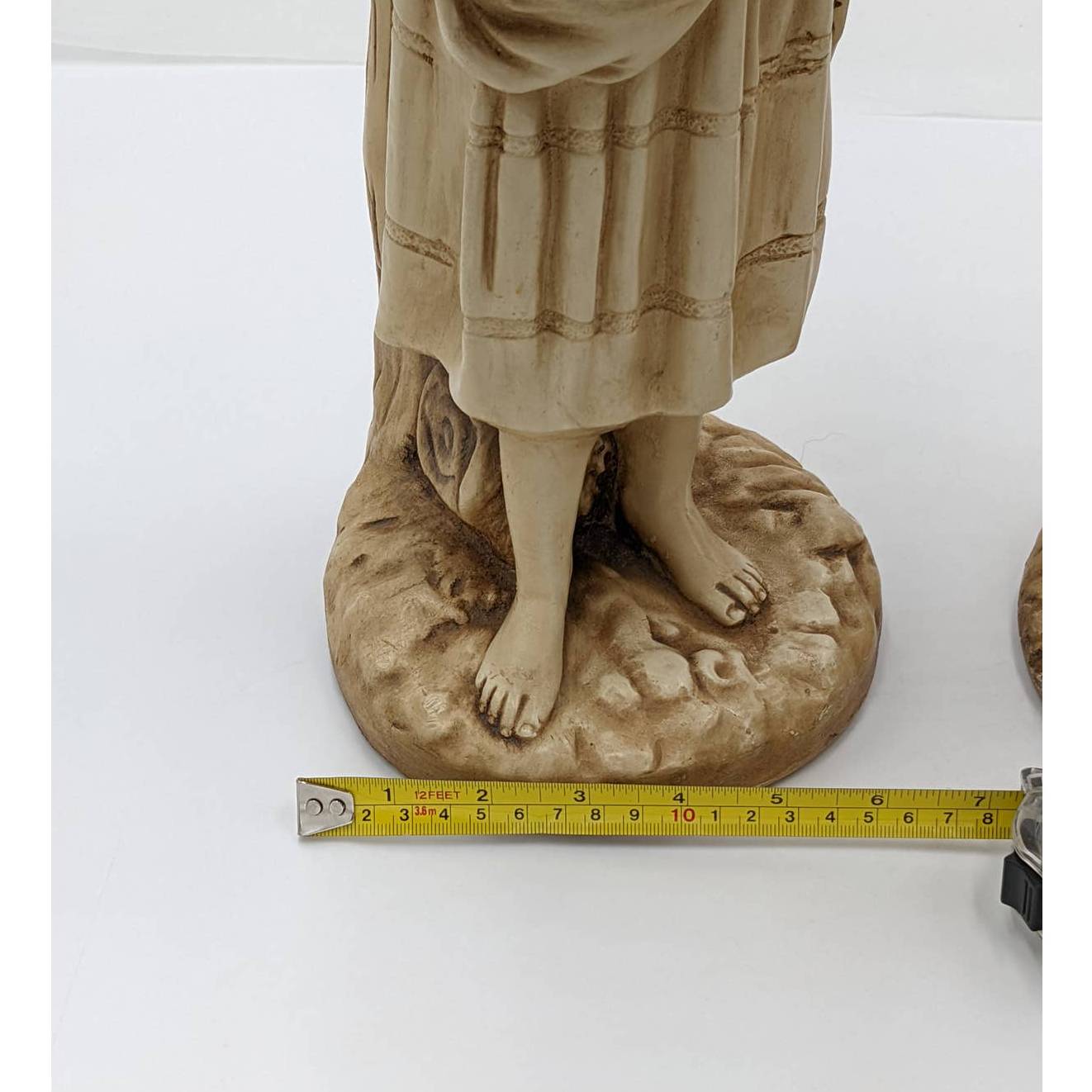 Vintage Marwal Ind Inc Chalkware Fisherman Couple Sculpture 18" Tall