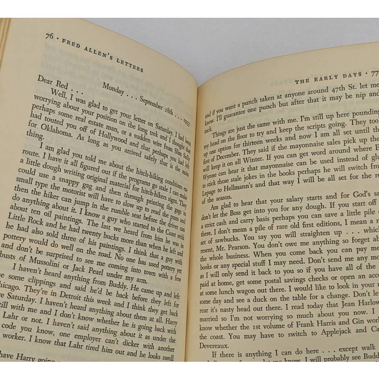 Fred Allens Letters Edited By Joe McCarthy First Edition Vintage 1965