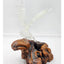 Vintage Glass Eagle Resting Glass Branch Rested Large Wood Base Tree Trunk 16"