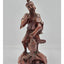 Vintage Asian Chinese Fisherman Hand Carved Wooden Sculpture Sage Elder Fish 12"