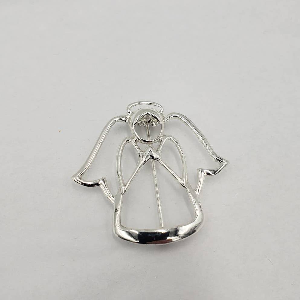Merry Christmas Brooch Lot of 4 Joy Stickpin, Angel, Snowflake, Three Wise Man