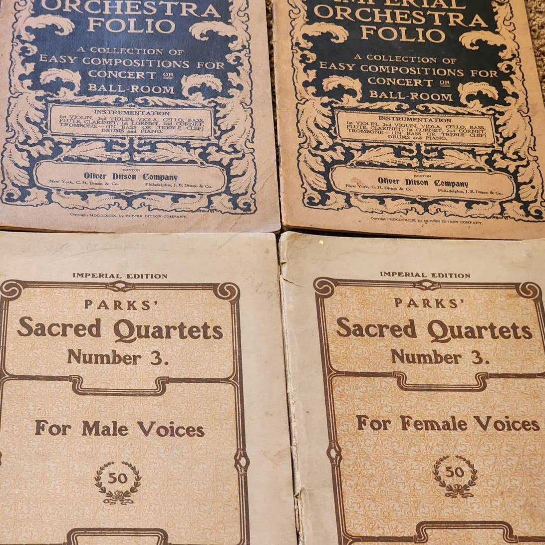 Fales Folio 1887 Binder Sheet Music And Imperial Orchestra Folio Antique Lot