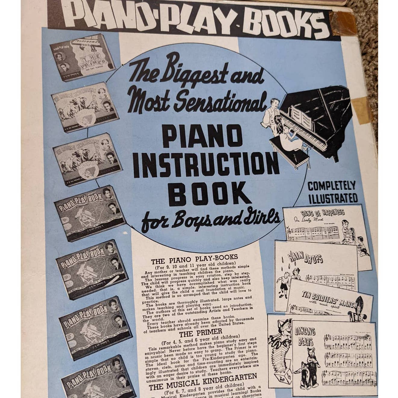Vintage 1905-1930s Lot 6 Sheet Music Beautiful Blue Danube, Boy Roy, Piano