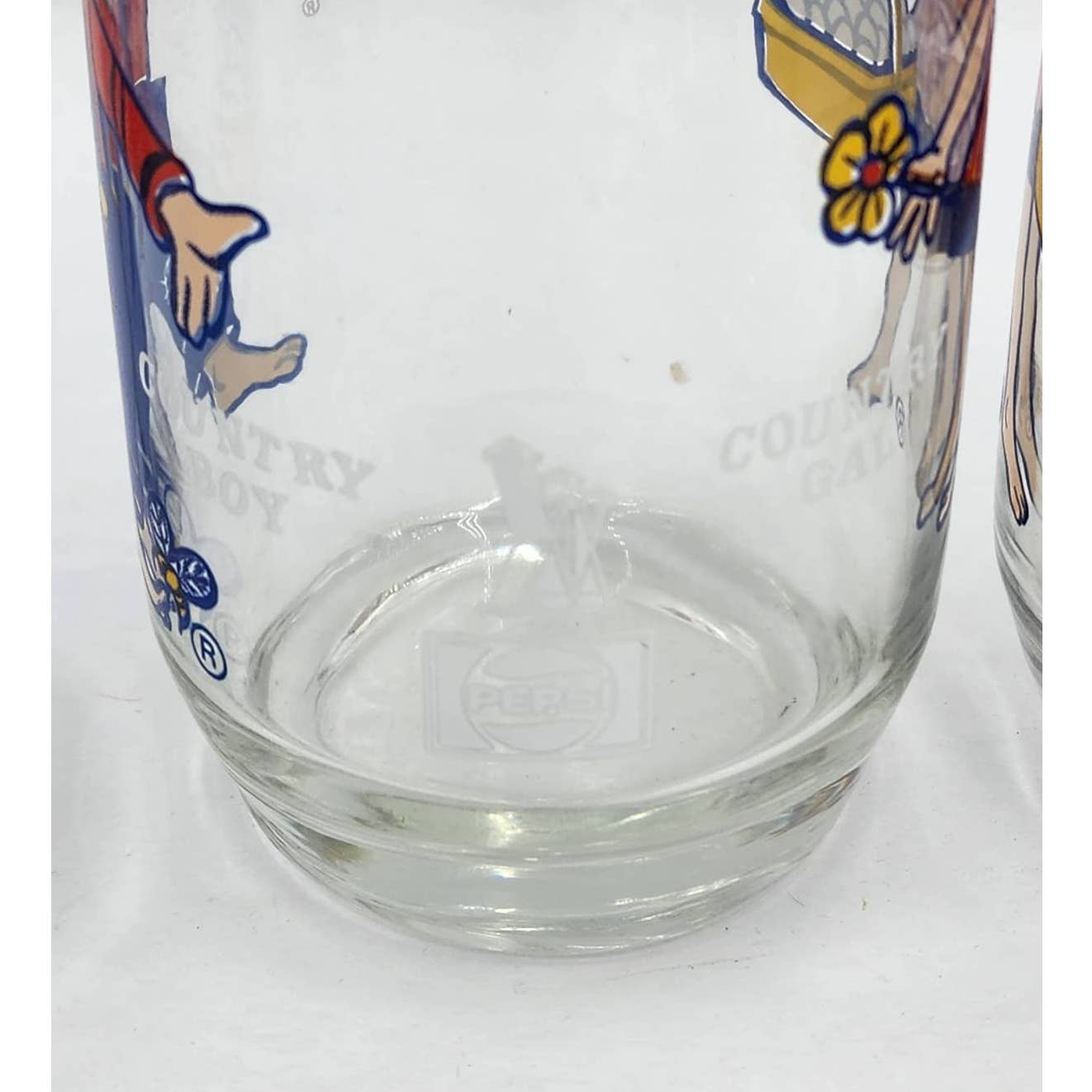 Vintage Pepsi Country Kitchen Set 4 Country Gal Country Boy Drinking Glasses