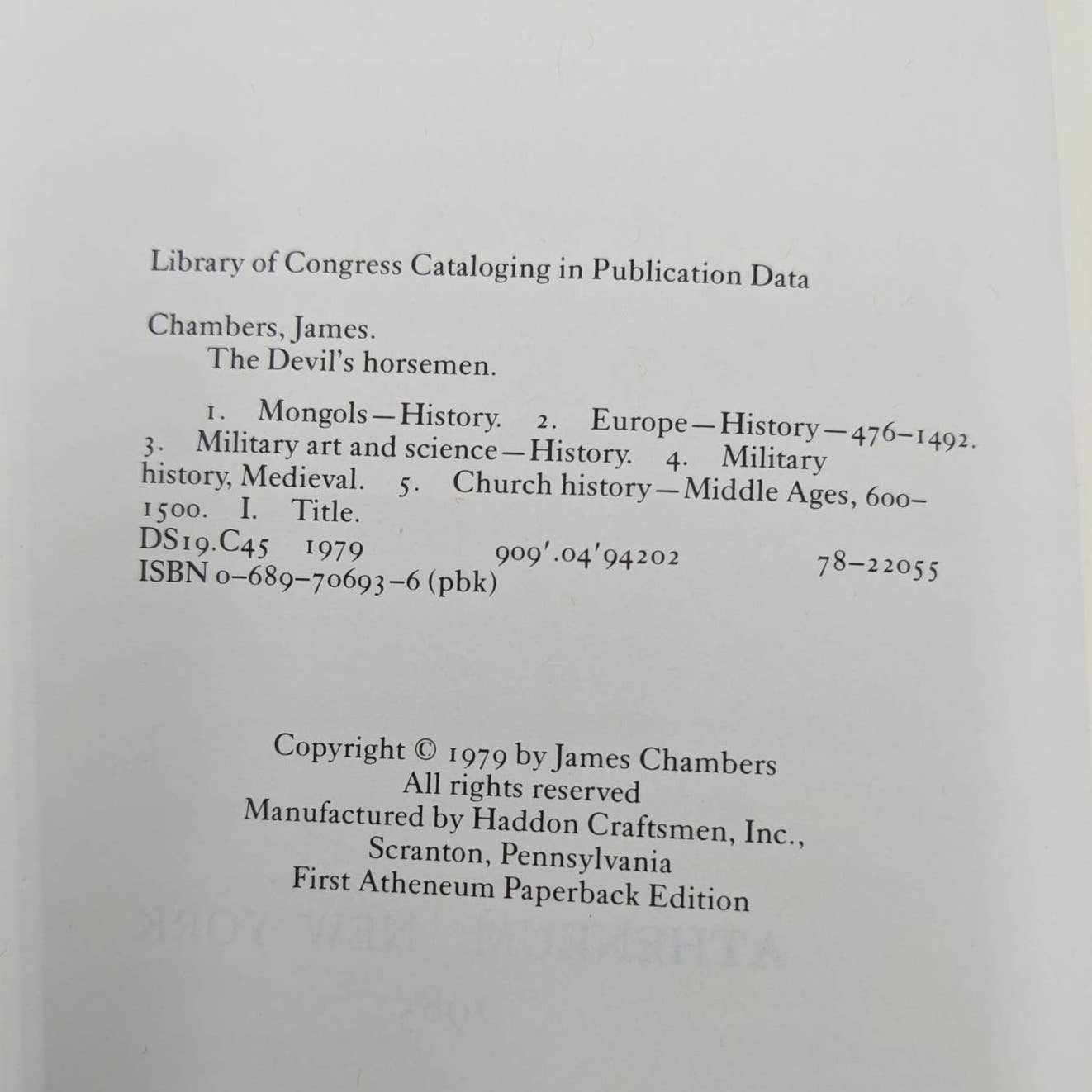 The Devils Horsemen The Mongol Invasion Of Europe By James Chambers Vintage 1985