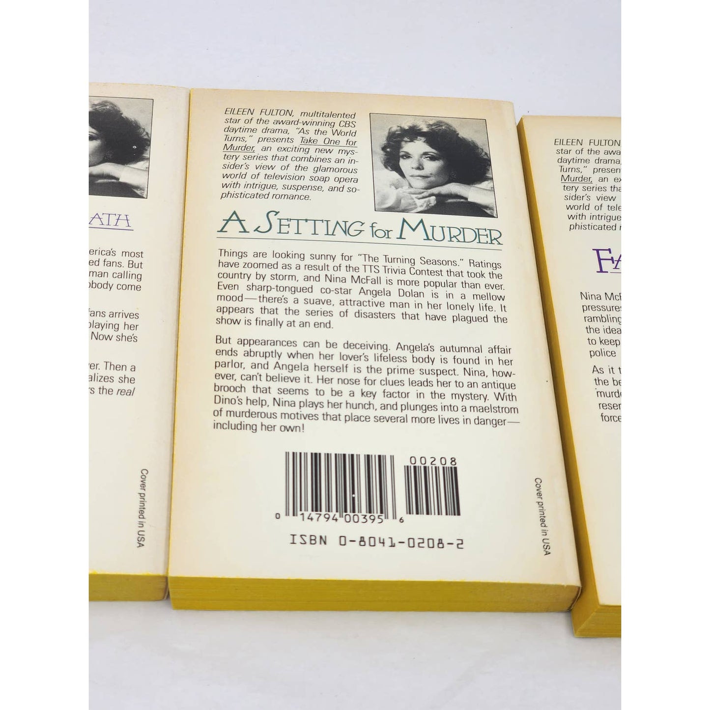 Eileen Fulton Books Lot Vintage Paperback Take One For Murder Mystery Soap 1980s