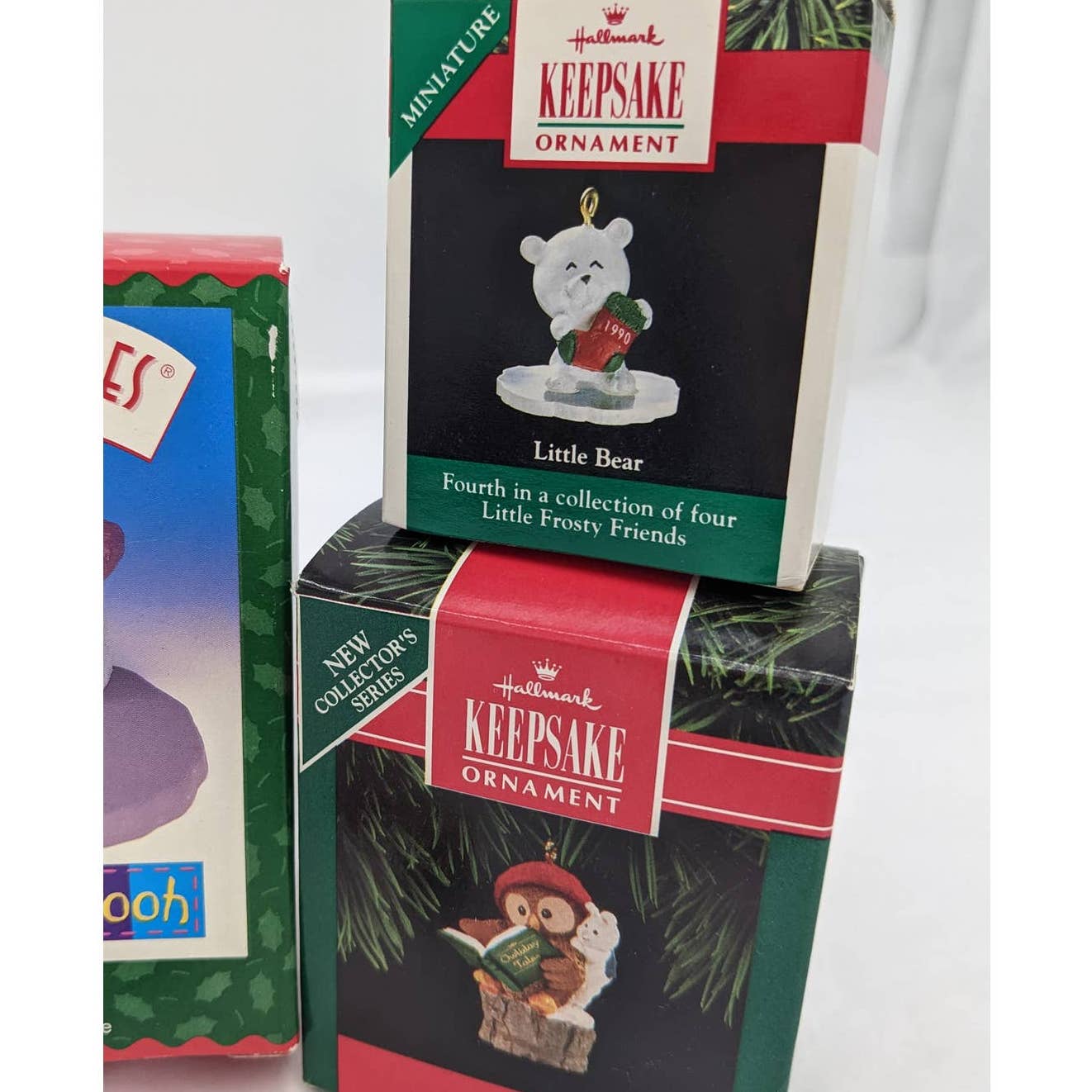 Hallmark Ornaments Keepsake Vintage Age Collection Chipmunk Pooh Piglet W/Boxes