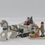 Set of 2 Christmas Figurines Waving Santa Present Carriage Horse