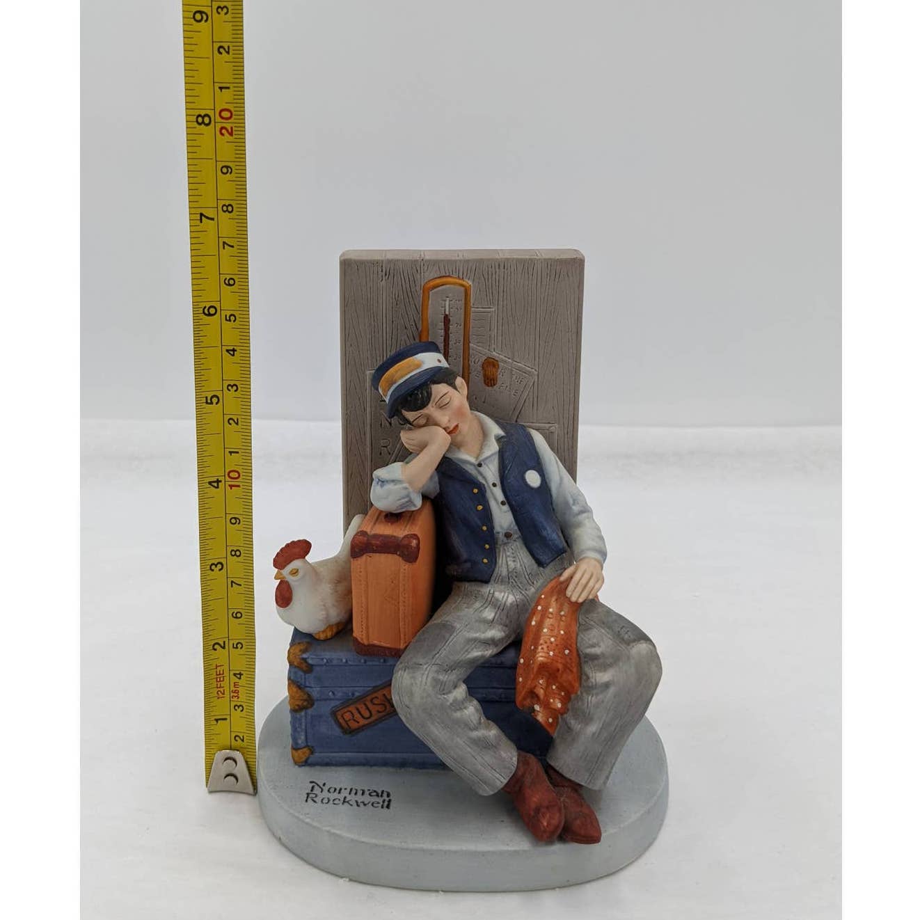 Norman Rockwell Figurine Danbury Mint Asleep on the Job Porcelain Vintage 1980