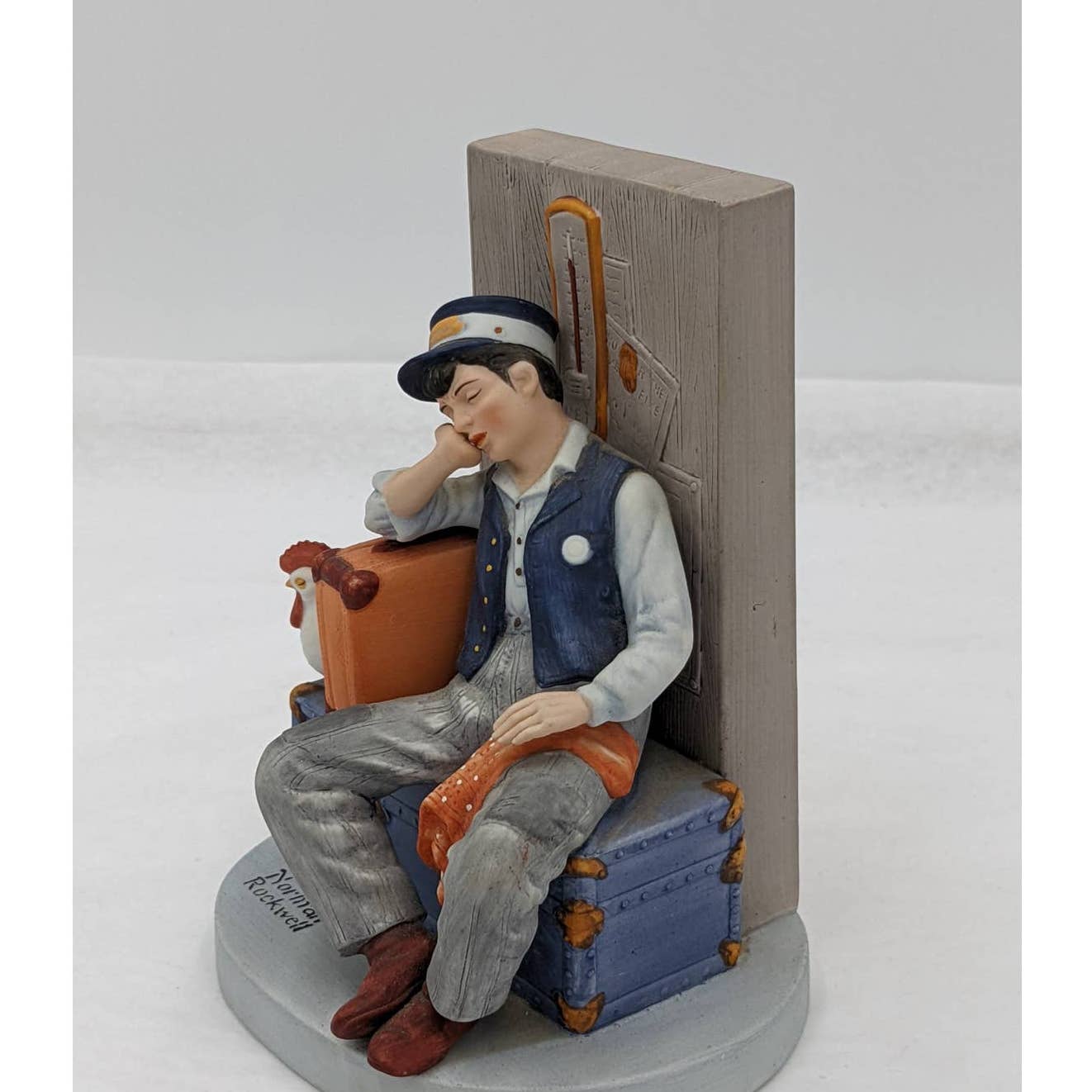 Norman Rockwell Figurine Danbury Mint Asleep on the Job Porcelain Vintage 1980